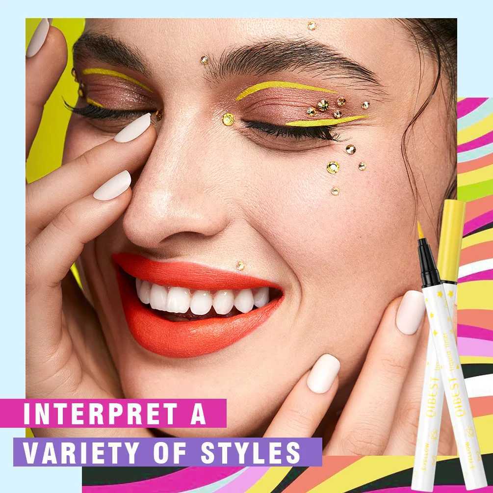 QIBEST Ultra-Thin Eyeliner Pencil Waterproof Long Lasting Smooth 12 Color Colorful Liquid Eyeliner High Makeup Pigment Eye LinerT251126