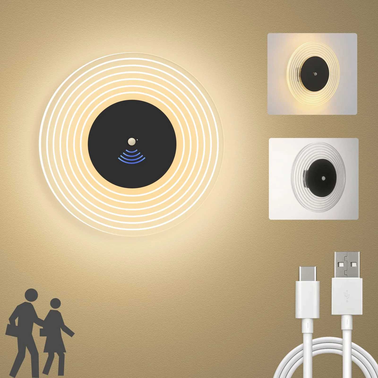 LED 4000mAh Wall Lamp Rechargeable with Motion Sensor Wall Lights Indoor Magnetic Wireless Wall Lamps Home Living Room Decor M251126