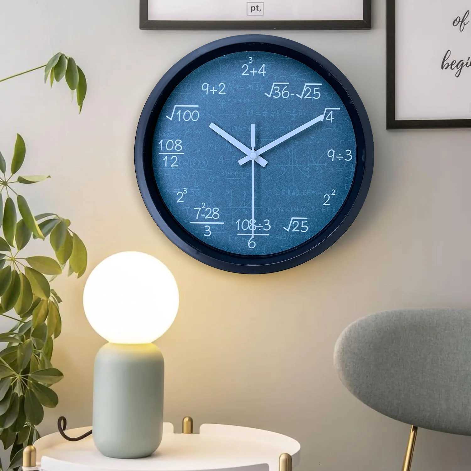 Mathematical formula Design wall clock childrens instructional clock learning wall clock home mute clock room decoration C251126