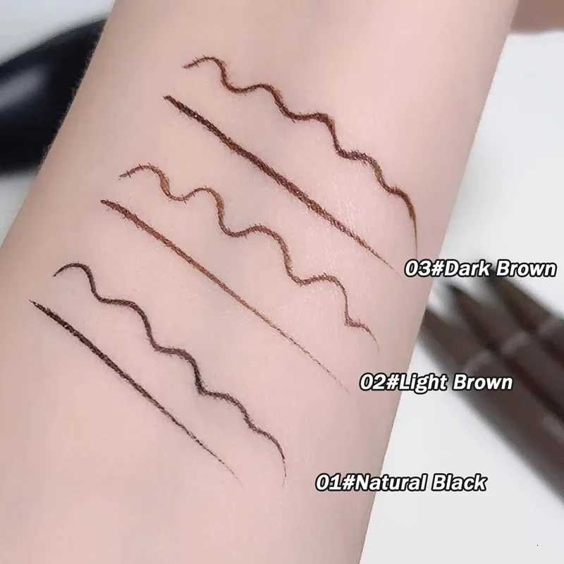 Ultra-fine Liquid Eyeliner Skinny Curved Brushwork Long lasting Waterproof Anti Shake Fast Drying Slim Enlarged EyesT251126