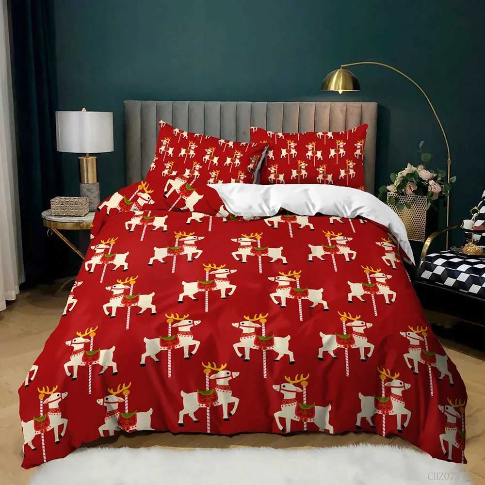 Christmas Christmas Duvet Cover Set Winter Snowman Santa Claus Christmas Stocking Bedding Set Double Queen King Size Polyester Qulit Cover Y251126