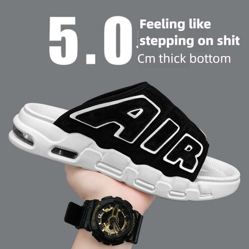 Summer New Cushion Men's Thick-Soled Casual Outdoor Youth Sandals One-Word Slippers Six Colors