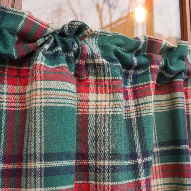 Curtain Christmas Buffalo Plaid Check Curtains Blackout Rod Pocket Valances Checkered Window Drapes for Farmhouse Bedroom Living Room 1 Panel Y251126