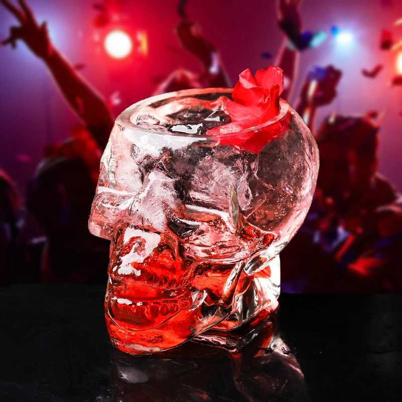 Skull Head Designed Clear Glass Cup Beer Cocktail Red Wine Cups Heat Resistant Tea Coffee Mugs Bar Whiskey Drinkware For Gift C251126