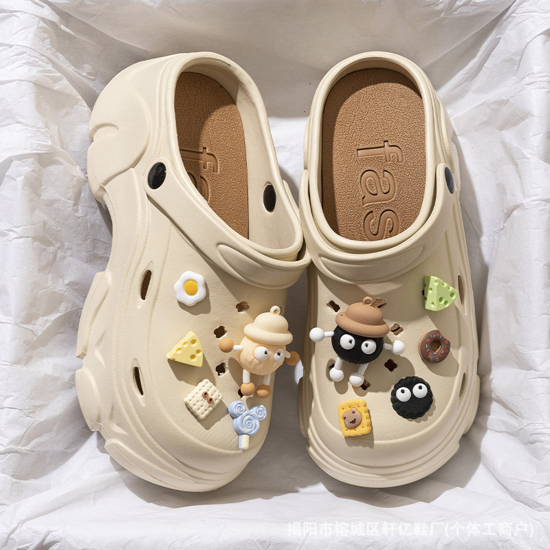 2025 Free Shipping Designer Shoes New Free Shipping Designer Shoes Eva Shit Feeling Hole Women In Summer Breathable And Odorless Baotou Slippers Thick