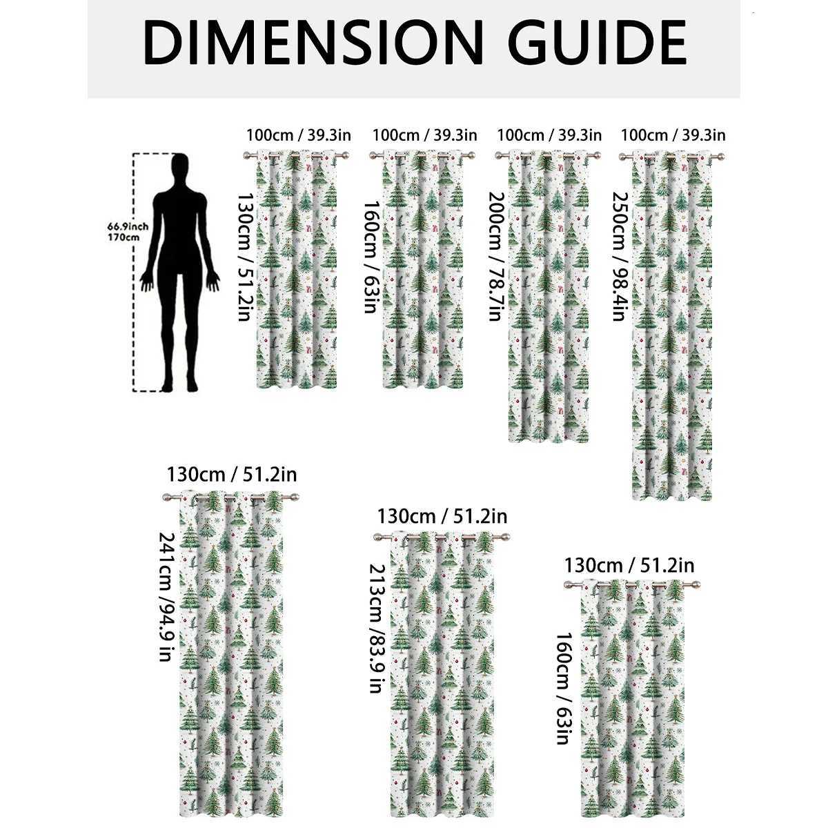 Curtain Christmas Christmas Perforated Finished Curtains Forest Printed Blackout Curtains Christmas Window Decoration Props Home Decor Y251126