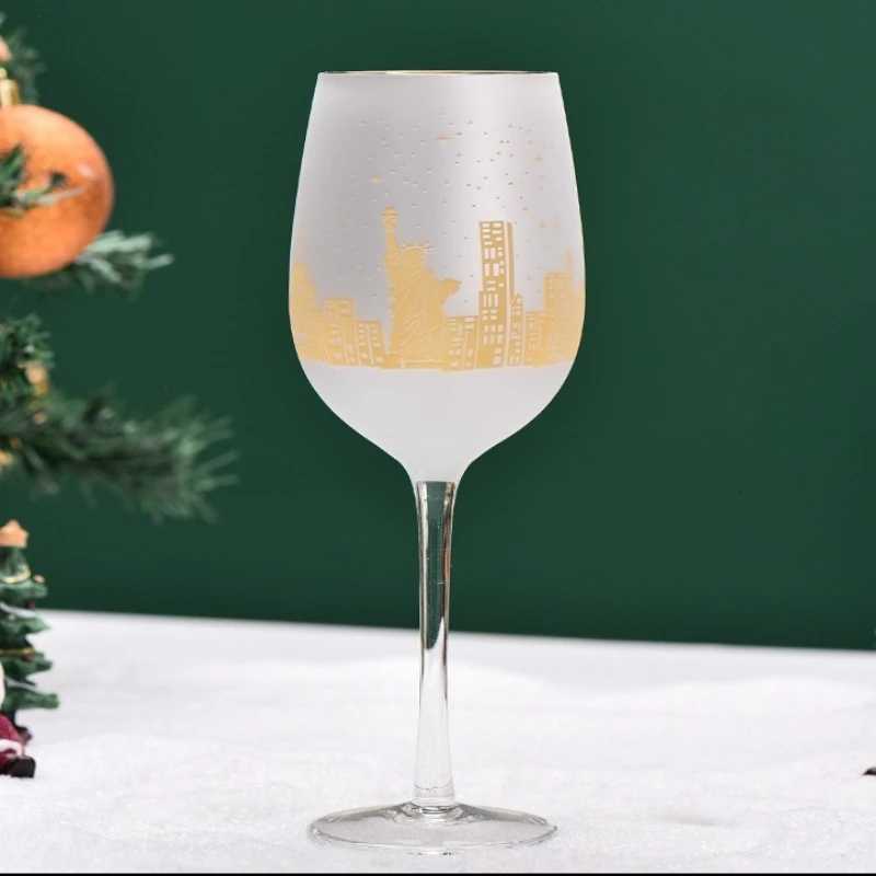 450/520ml Christmas tree Goblet Red Wine Glass Egg Cups Electroplating Engraving Champagne Glass Christmas Party Home Goblet C251126