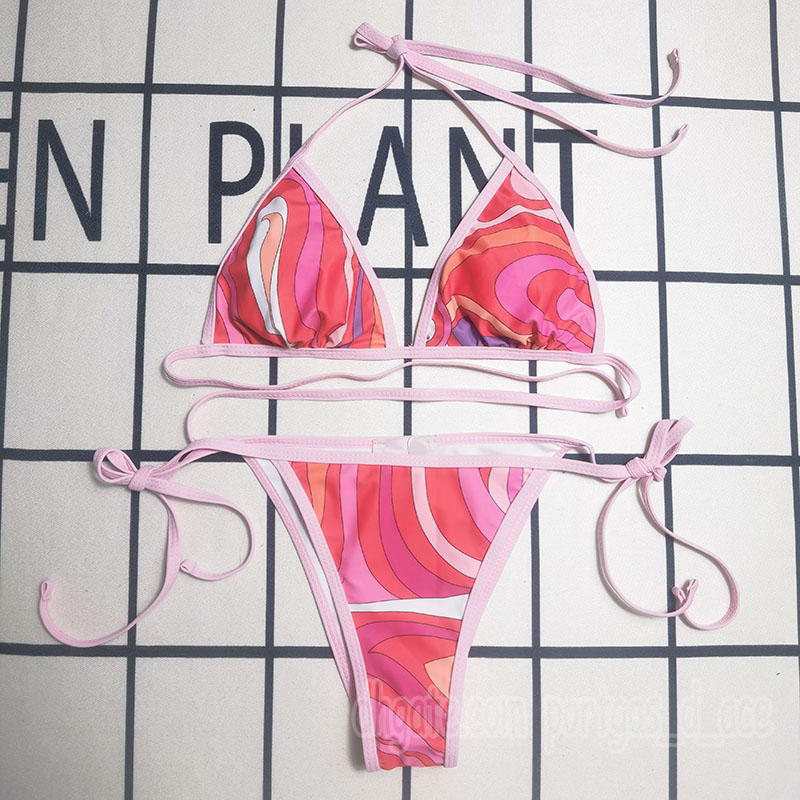 Designer Color Block Bikinis Swimsuit For Women Designer Sexy Padded Halter Swimwear Summer Vacation Beach Yacht Bathing Suit Resort Outfits