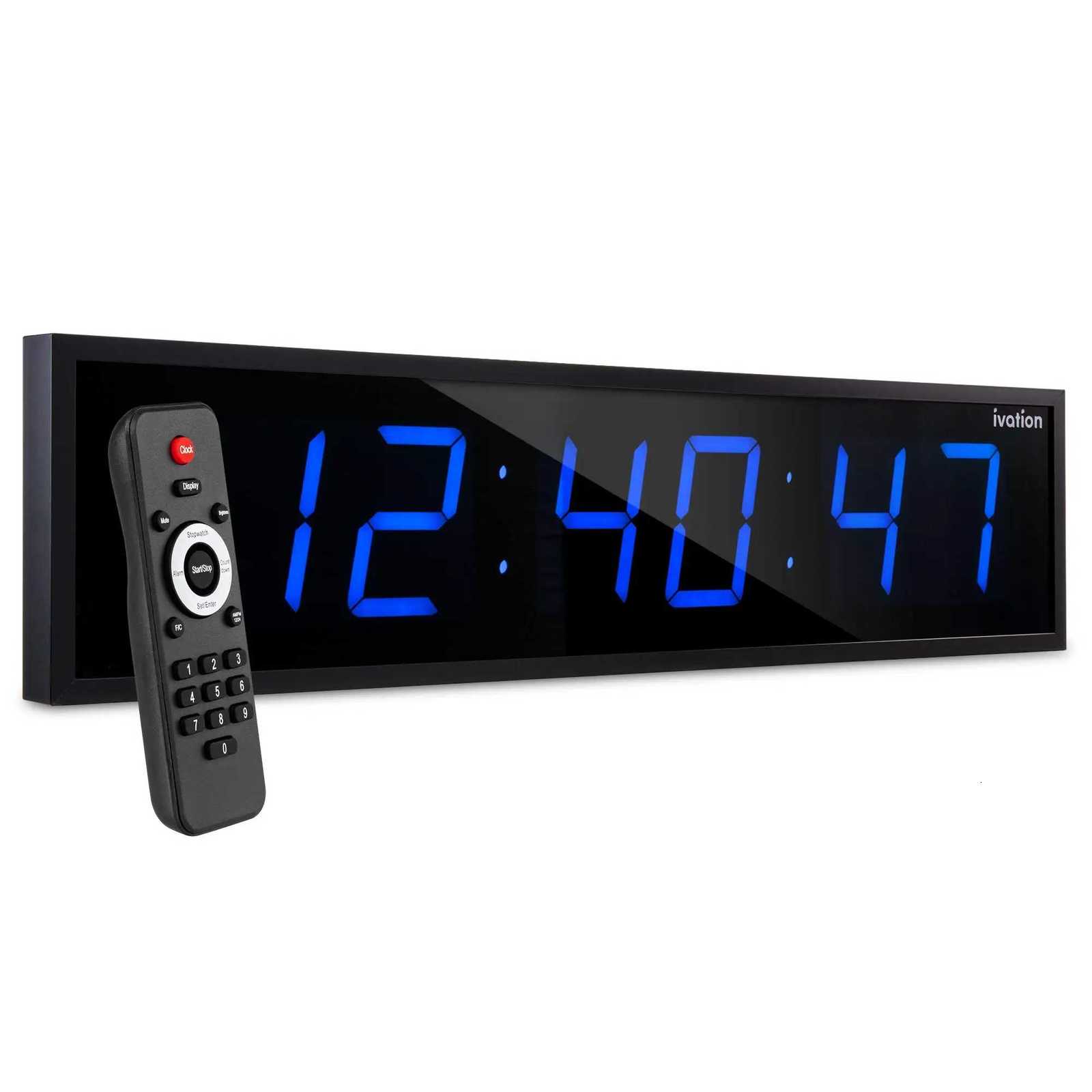 Ivation Large Digital Clock 36 Led Wall Clock with Stopwatch Alarms Timer Temp Remote C251126
