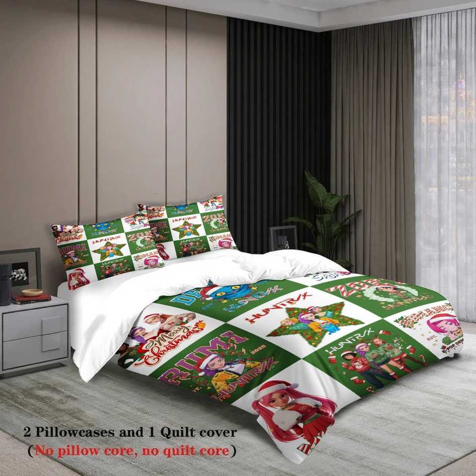 Christmas Christmas Bedding Set Demon Hunters Duvet Cover Set Queen King Size Quilt Cover Duvet Cover Sets With Pillowcase Christmas Gift Y251126