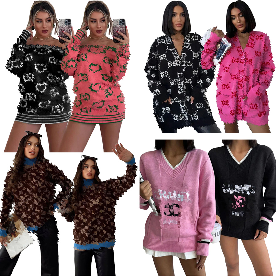 Designer Sweater Women's Knitwear Winter New Arrival Letter Print Fashion Sweater Collar Long Sleeve Versatile Cropped Top Sizes S-XXL