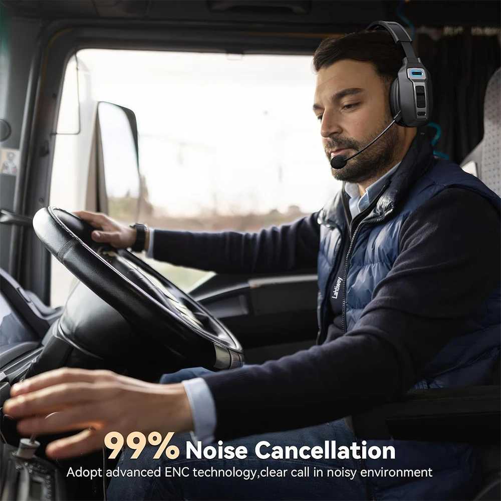 Headset with Microphone Trucker Headset with AI Noise Cancelling Mute Button Wireless On-Ear HeadphonesM251126