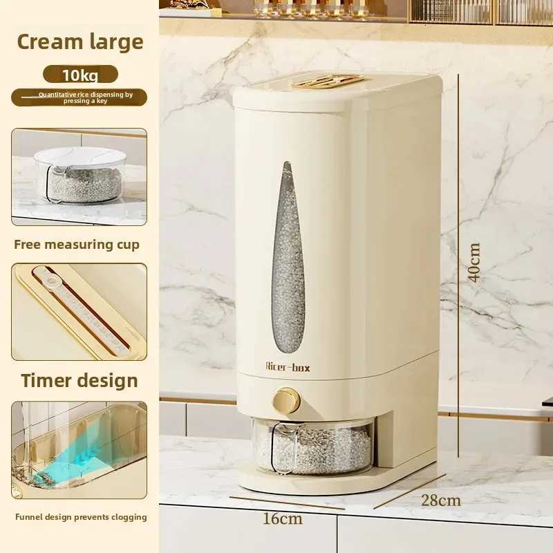 2025Home Rice Storage Container Press-Type Airtight Rice Bucket Insect-Proof Moisture-Proof Grain Bin for Pet Food Flour Storage Y251126