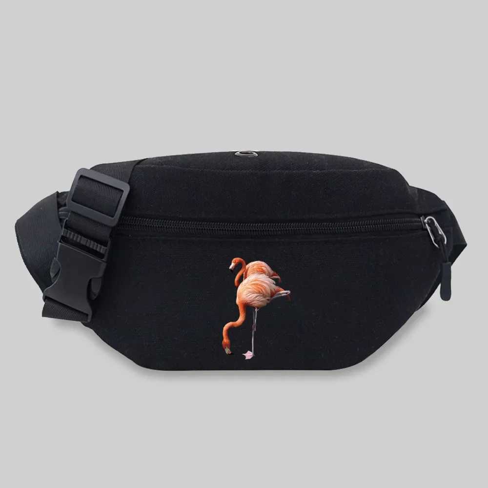 Belt Bag Unisex Bum Bags Student Trend Flamingo Pattern Print Lightweight Wild Outdoor Sports Fanny Pack Black Leisure Chest BagT251126