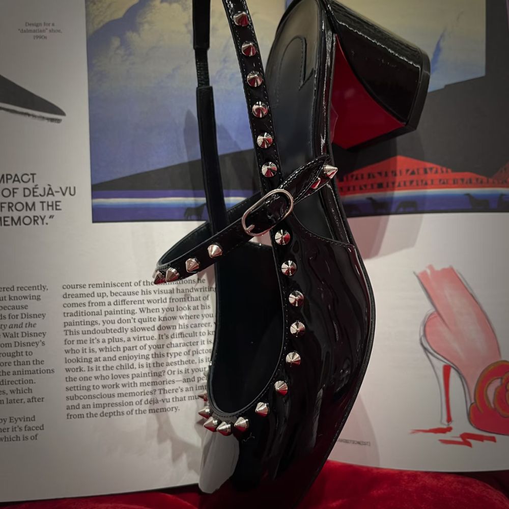 Women's Black Patent Leather Studded Mary Jane Slingback Block Heel Sandals, Edgy Evening Party Footwear---168-12