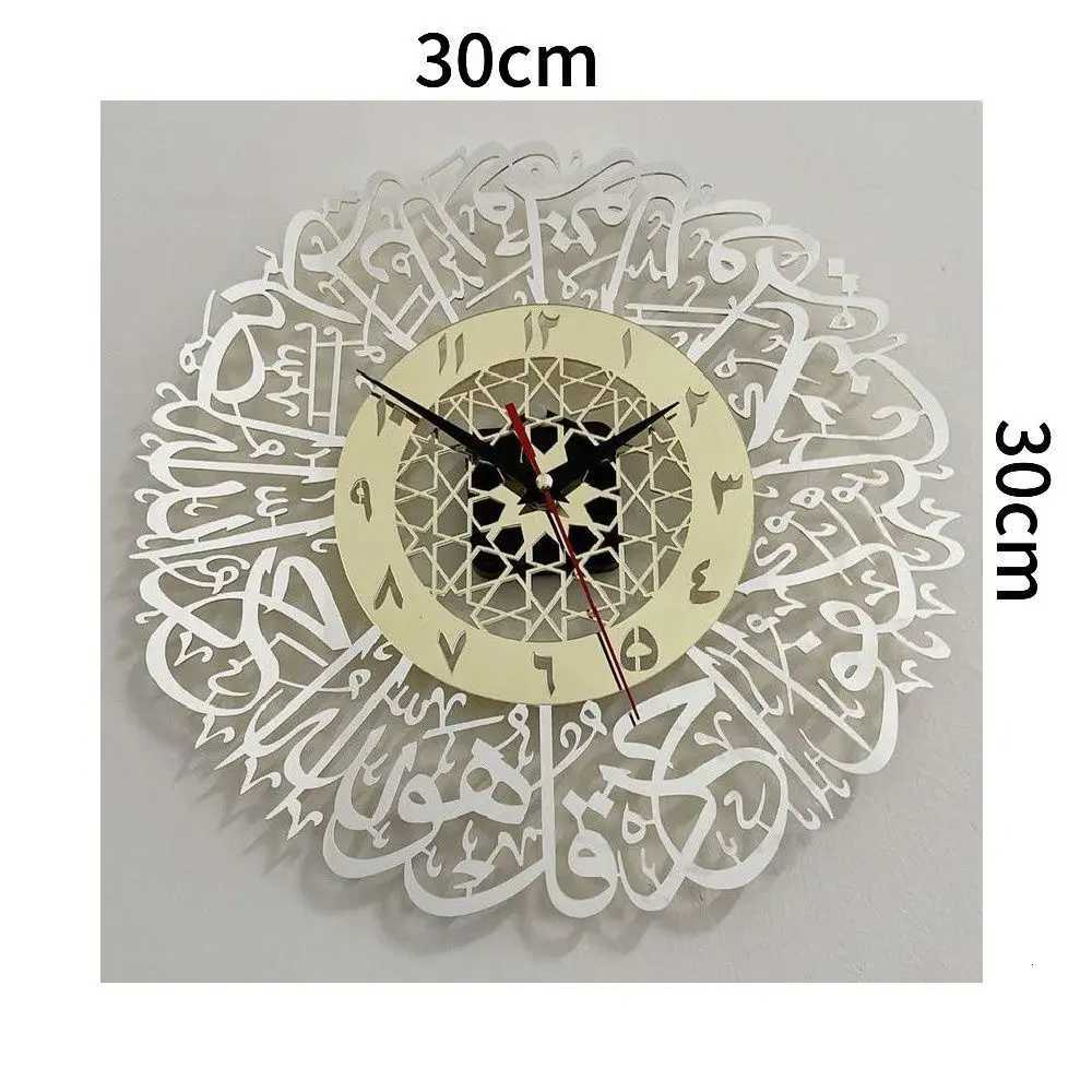 Decor Mirror Pendulum Muslim Art Calligraphy Islamic Quartz Wall Decor Wall Clock Acrylic C251126