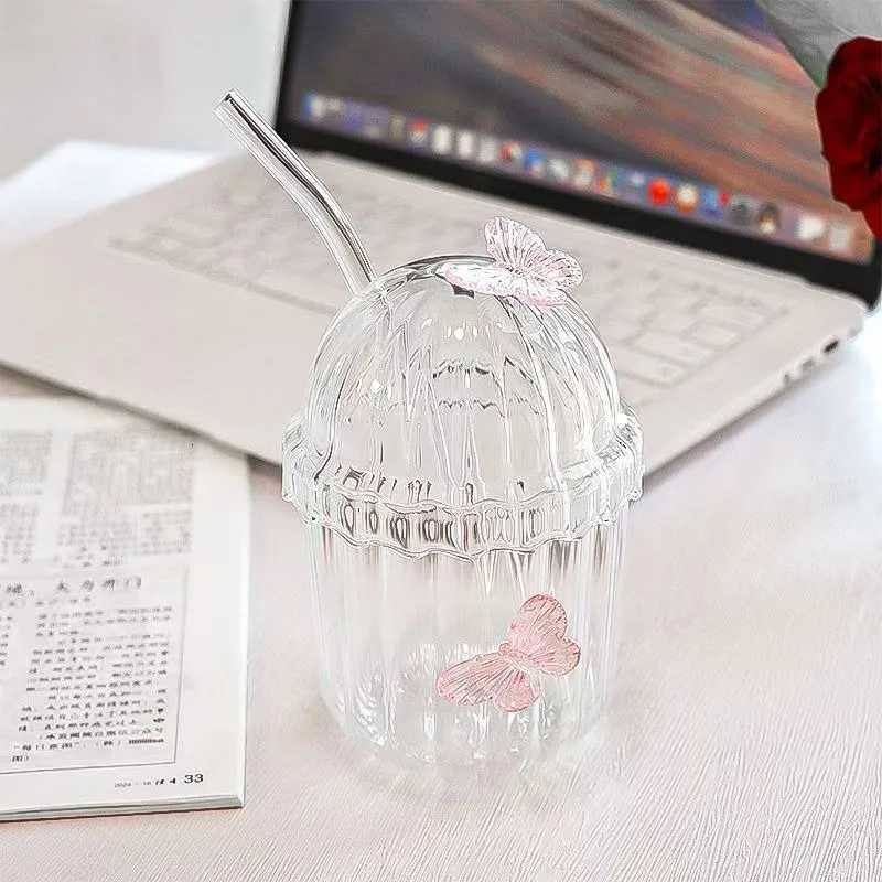 Butterfly Transparent Twisted Glass High Beauty Water Cup Beer Glass Household Juice Whiskey Glasses Cold Drink Glassware C251126