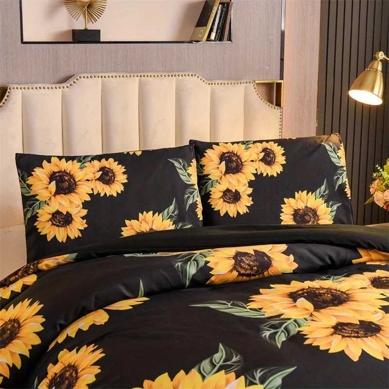Christmas 3D floral Duvet Cover Size for Women Yellow Flowers Bedding Set Sunflower Pattern Decor 1 Duvet Cover 2 Pillowcases Y251126