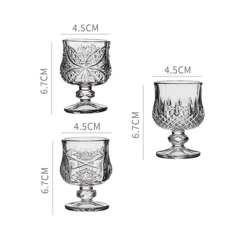 50ml Exquisite Cocktail Glass Vintage Carved Small Wine Glass Party Transparent Sweet Wine Glass Spirits Cup High End Drinkware C251126