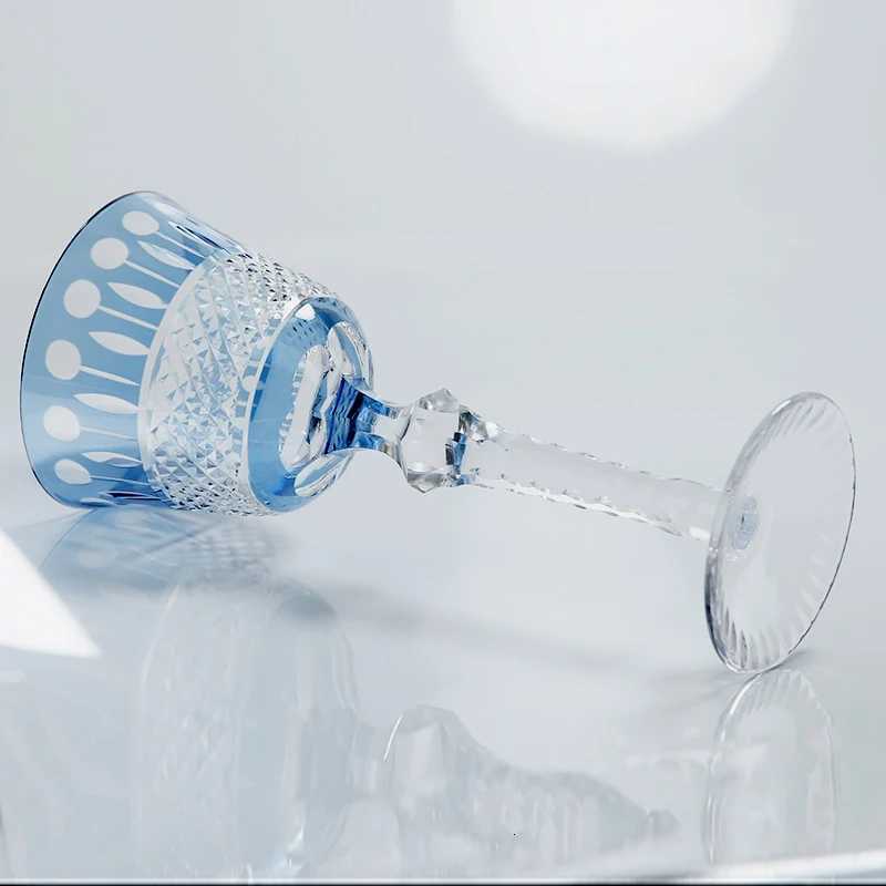 Handcrafts Czech Style Lotus Multi Colored Glass Hock Wine Glasses With Gift Box C251126