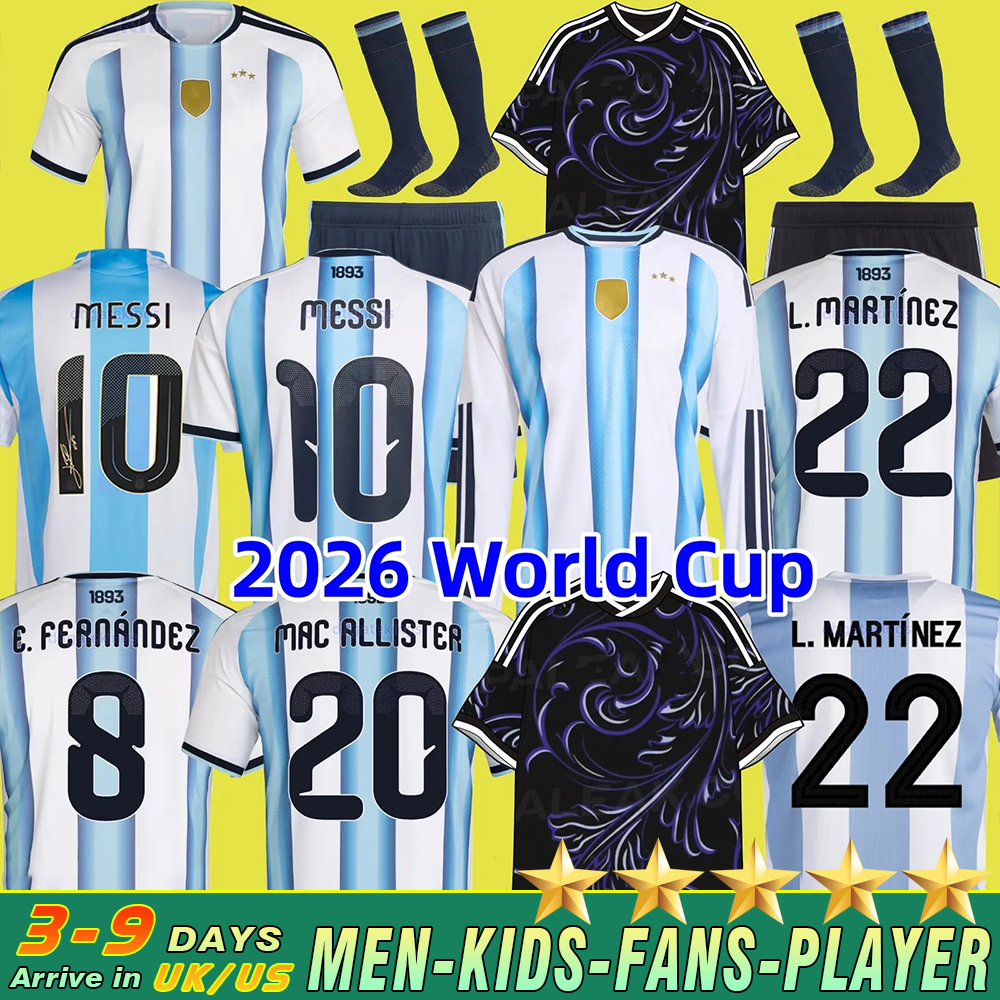 2026 World Cup Special Edition Argentinas jersey Long sleeves kit soccer Jerseys MESSIS GARNACHO DE PAUL football shirts Men DI Maria Kids Goalkeeper training sets