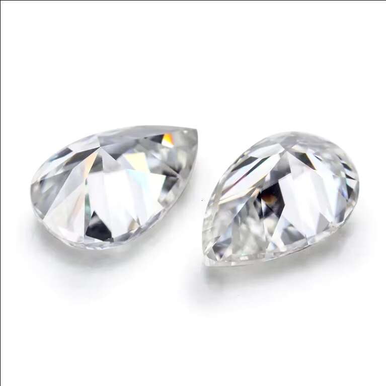 White Pear-shaped Brilliant Cut Laboratory-grown Synthetic Diamond 1.0 Carat Color DEF Loose Stone Moissanite