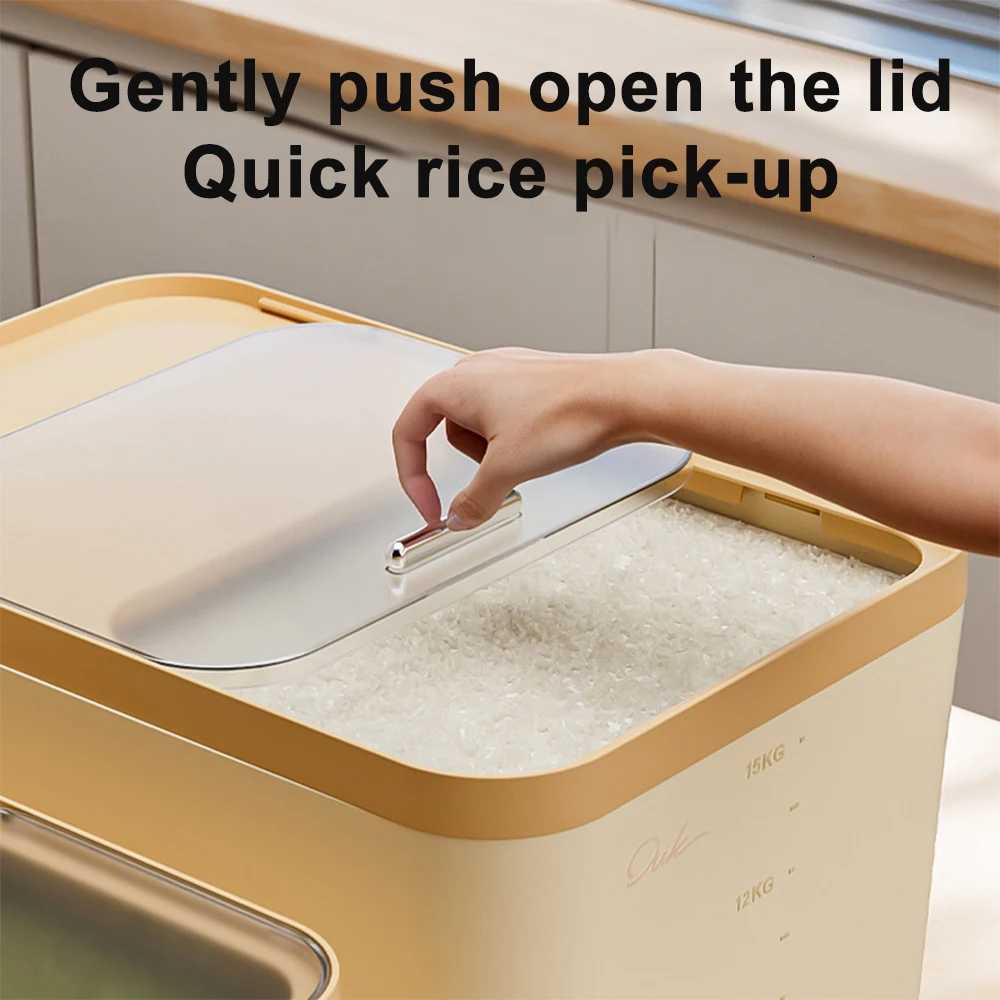 5/10/15KG Rice Storage Box Home with Lid Insect Proof Moisture Proof Rice Box Sealed Jar Kitchen Container Storing Dry Grain Y251126