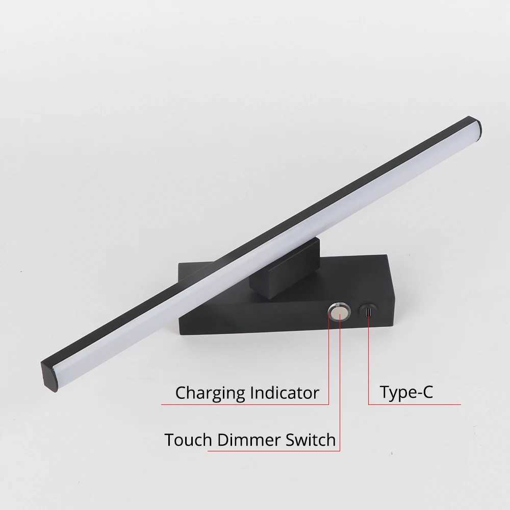 Rechargeable Battery LED Wall Light With Touch Switch Dimming Bedroom Bedside Wall Lamp Aluminum Iron Type-C DC5V Night Light M251126