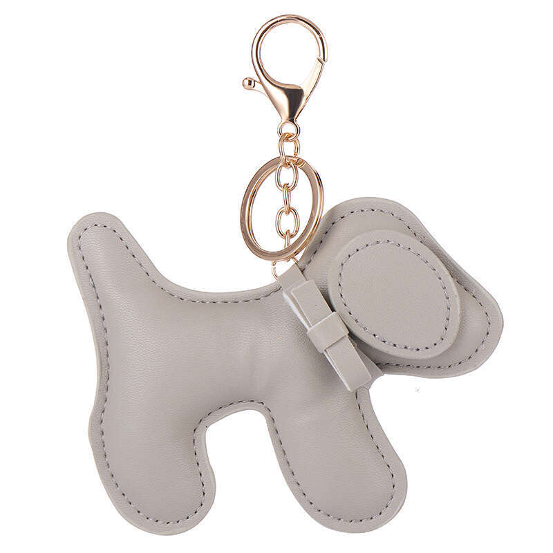 designer Creative Puppy Faux Leather Cute Dog Keychain Multicolor Bag Pendant Wholesale