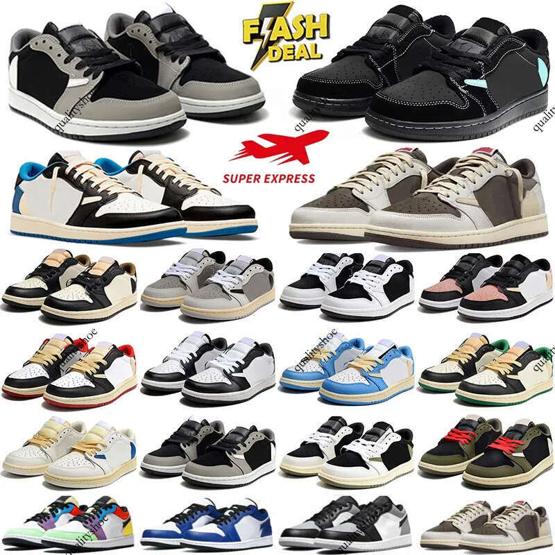 Designer pandas Basketball 1 Shoes Sneakers Fashion Black White Shadow 2.0 University Blue Toe Light Smoky Grey Mens Women trainers Outdoor Eur 36-45