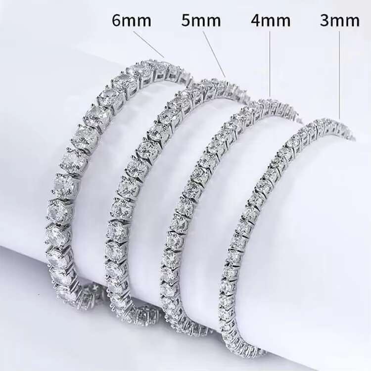 Polychrome Rainbow 3mm-6.5mm High Quality 5A CZ Diamond Real 925 Silver Bracelet Tennis Chain