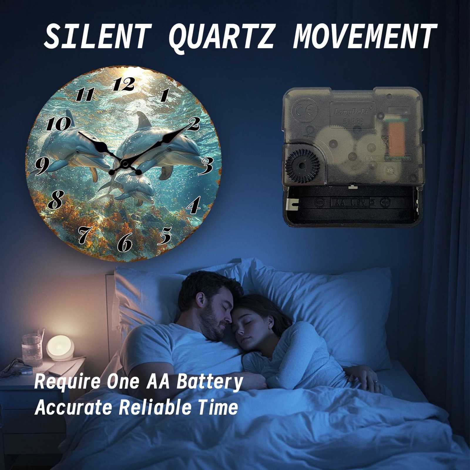 Underwater Dolphins Wall Clock Ocean Life Theme Decor C251126