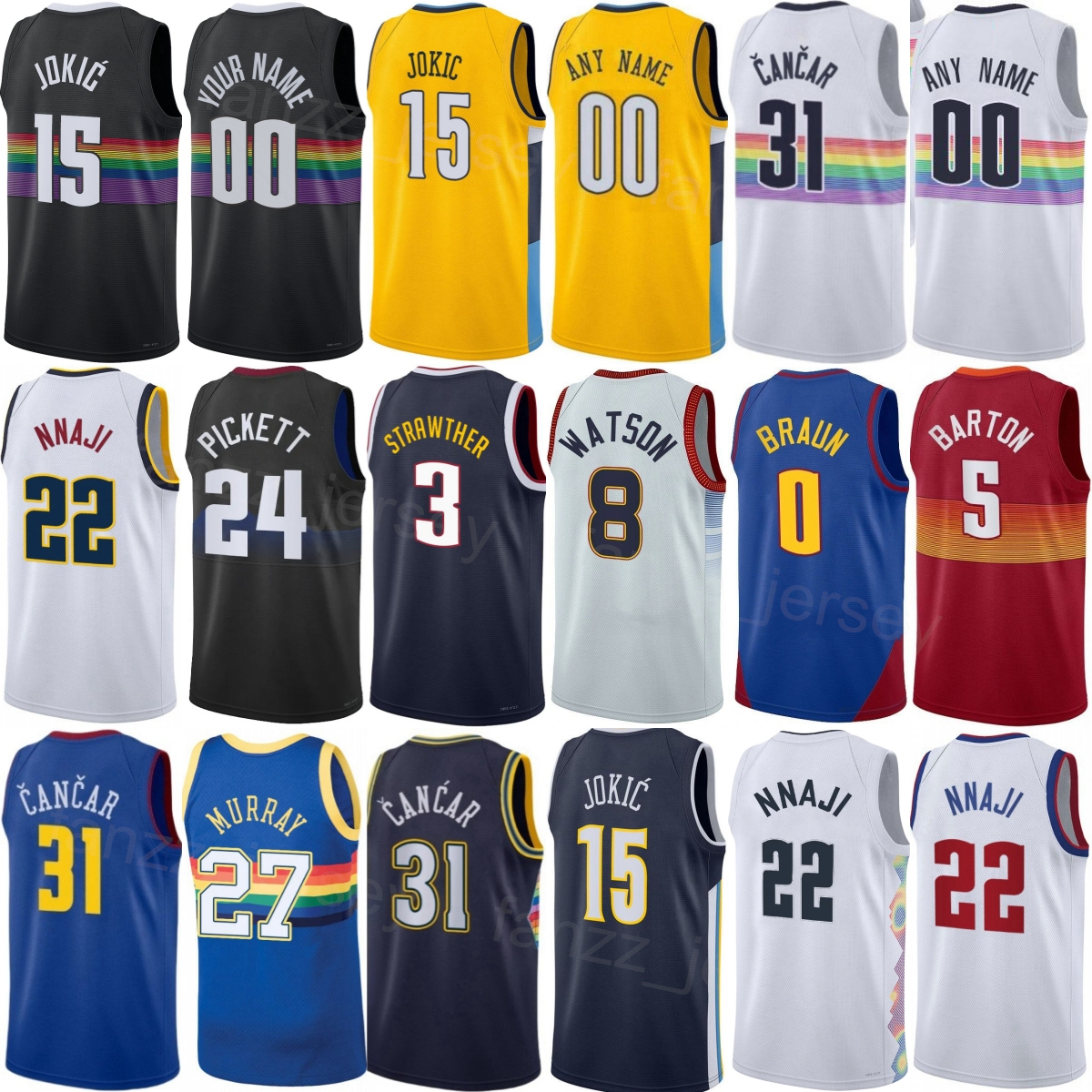 Printed Basketball Christian Braun Jersey 0 Mans 2026 City Tim Hardaway Jr 10 Cameron Johnson Jonas Valanciunas Nikola Jo kic Jamal Murray Aaron Gordon Woman Kids