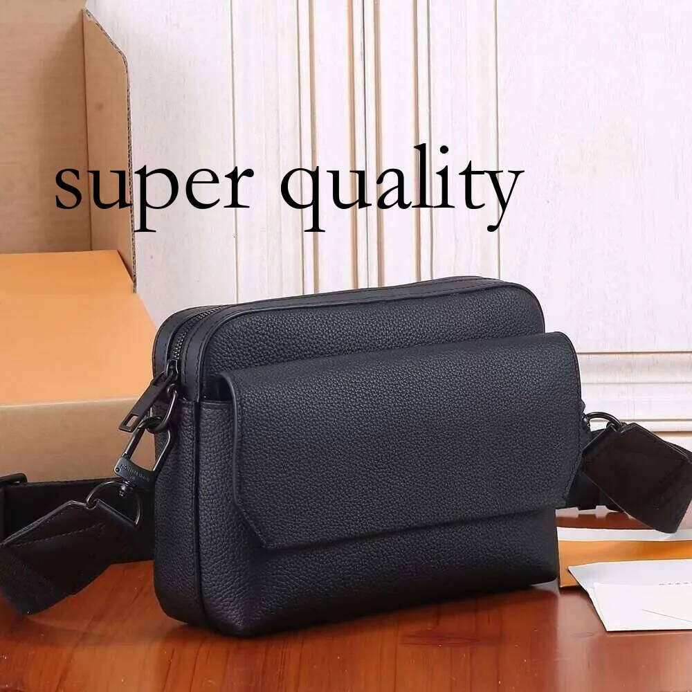 mirror quality designer faste messenger men shoulder bag brand luxury genuine leather purse man handbag fashion crossbody black wallet postman bag