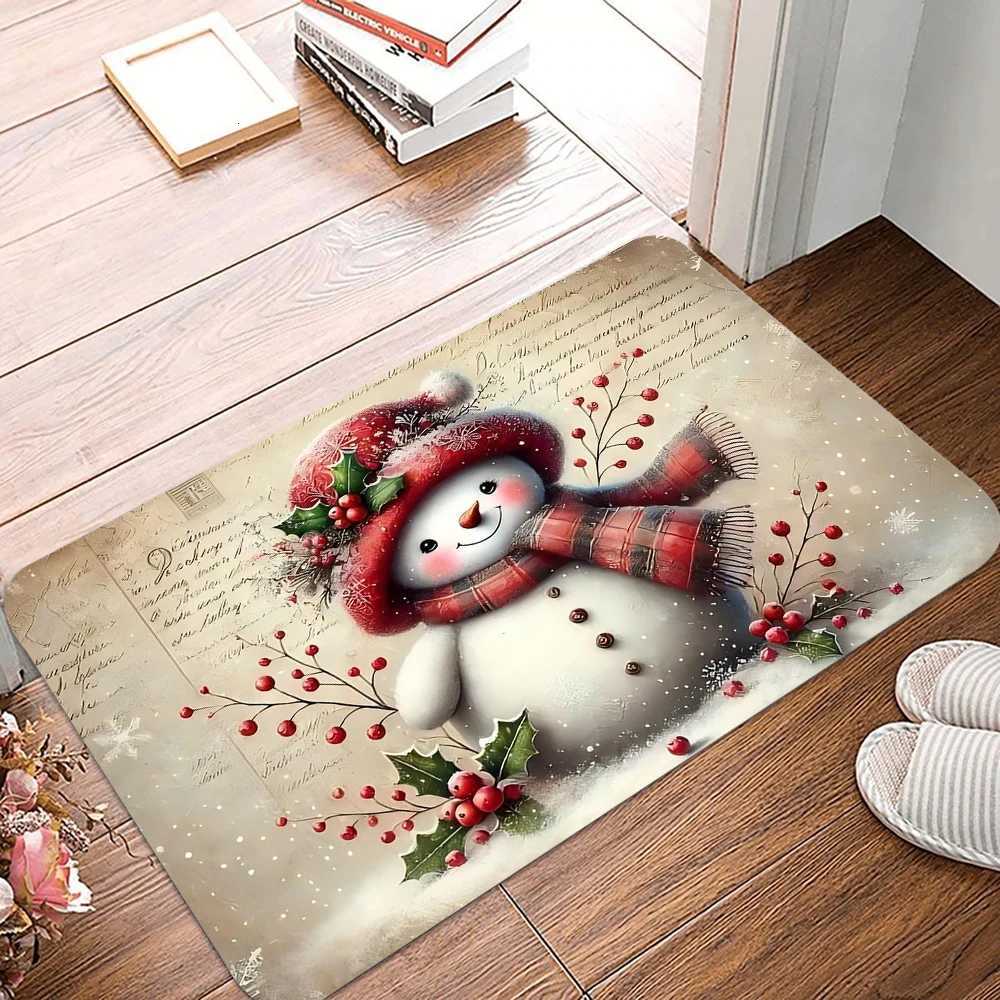 Christmas Snowman Doormat Non-Slip Entrance Doormat Home Decor Carpet for Living Room Rugs Bathroom Floor RugM251126
