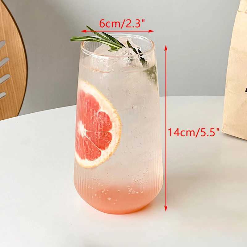 500ml Heat-Resistant Rib Coffee Glass Water Cups Vertical Stripes Milk Tea Mug For Drinking Beer Wine Juice For Home Bar Party C251126