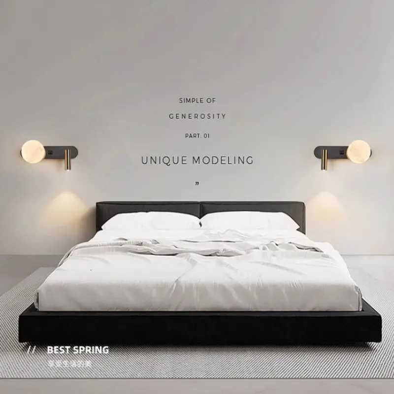 Wall lamp Nordic modern black and white minimalist living room sofa background wall decorative lamp light luxury bedroom bedside M251126