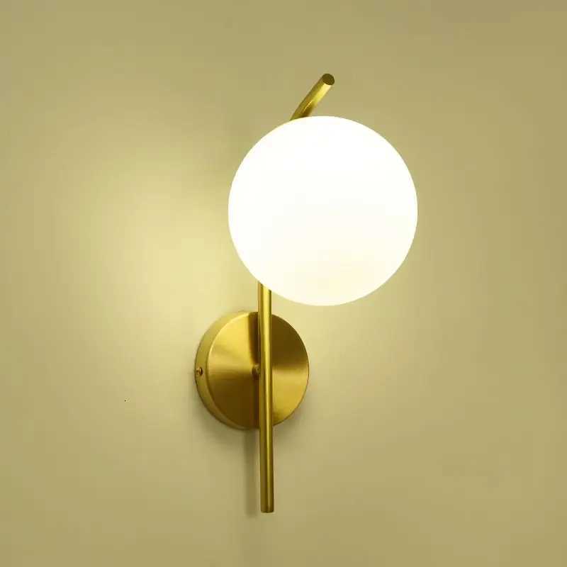 Frosted Glass Ball LED Wall Lamps for Bathroom Bedside Hardwire Wall Lights Wall Sconce Lighting Fixtures for Corridor Foyer M251126