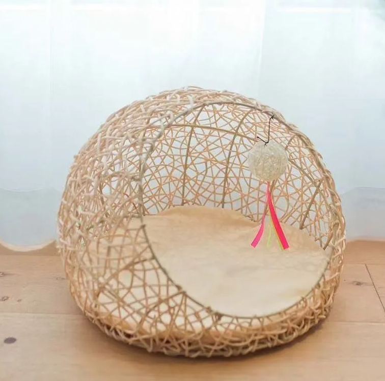 Cat Nest Summer Four Seasons Universal Vine Weaving Kitten Bed Cat Supplies Pet House Toys Detachable Washable Dog Nest Cool