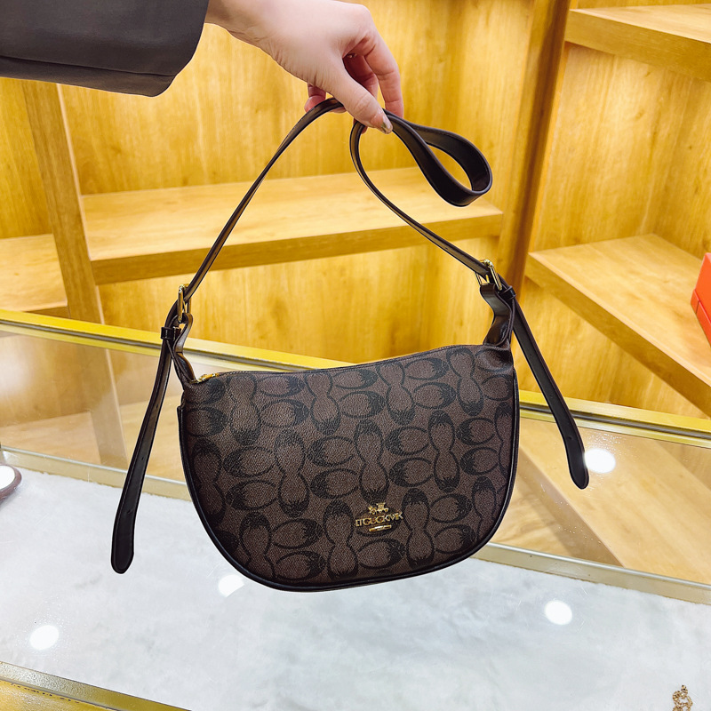 Designer bag free shipping 2025 fashionable temperament high-end texture printed underarm shoulder bag for womens