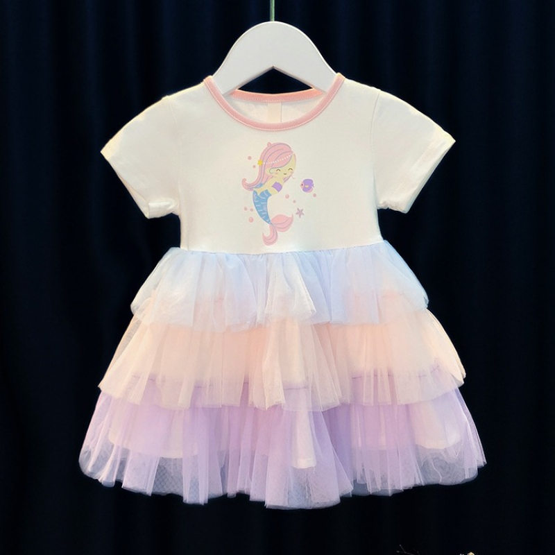 Disney Children's Summer Designer Dress Princess Skirt Birthday Party Formal Dress Beach dress girl's skirt Princess Tulle Dress Cotton Clot