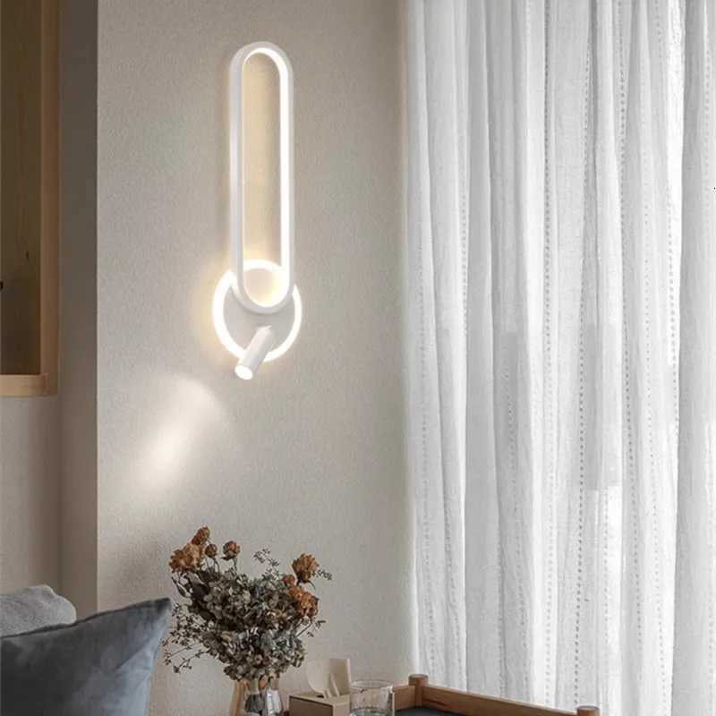 Bedside Lamp Modern Simple Living Room Background Wall Stairwell Wall Lamp Nordic Network Red Corridor Wall Light M251126