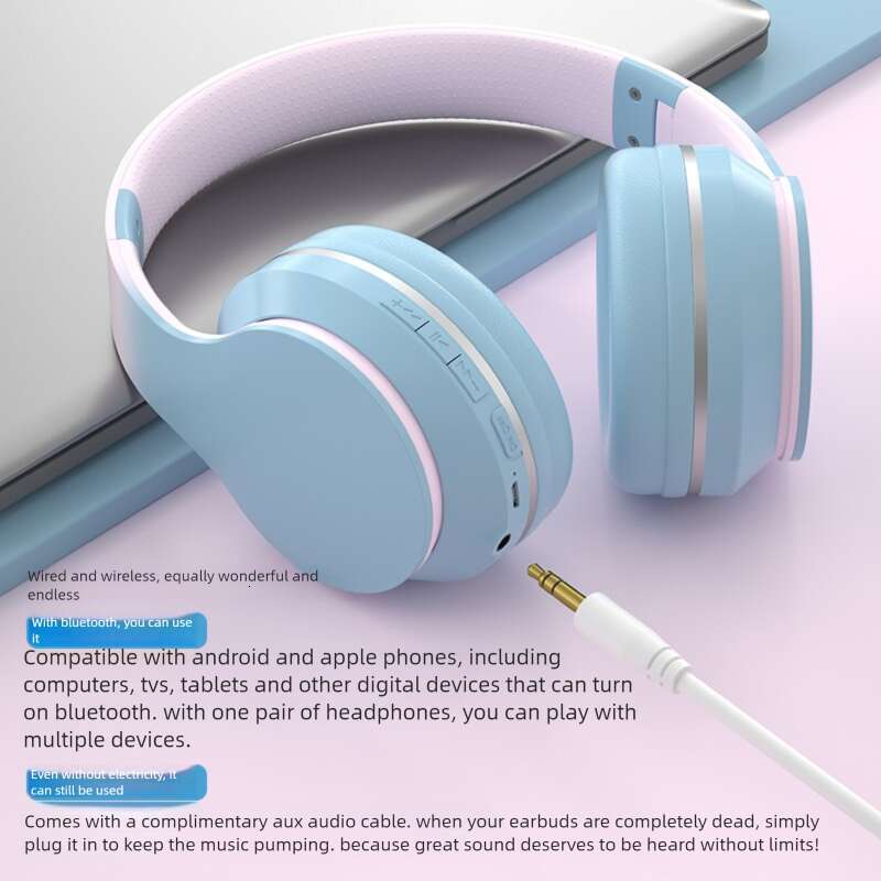 Famous Brand DR Gradient Color Wireless Bluetooth Over Ear Children S Gaming Online Class Call E Sports Headphones Cross Border Hot Item