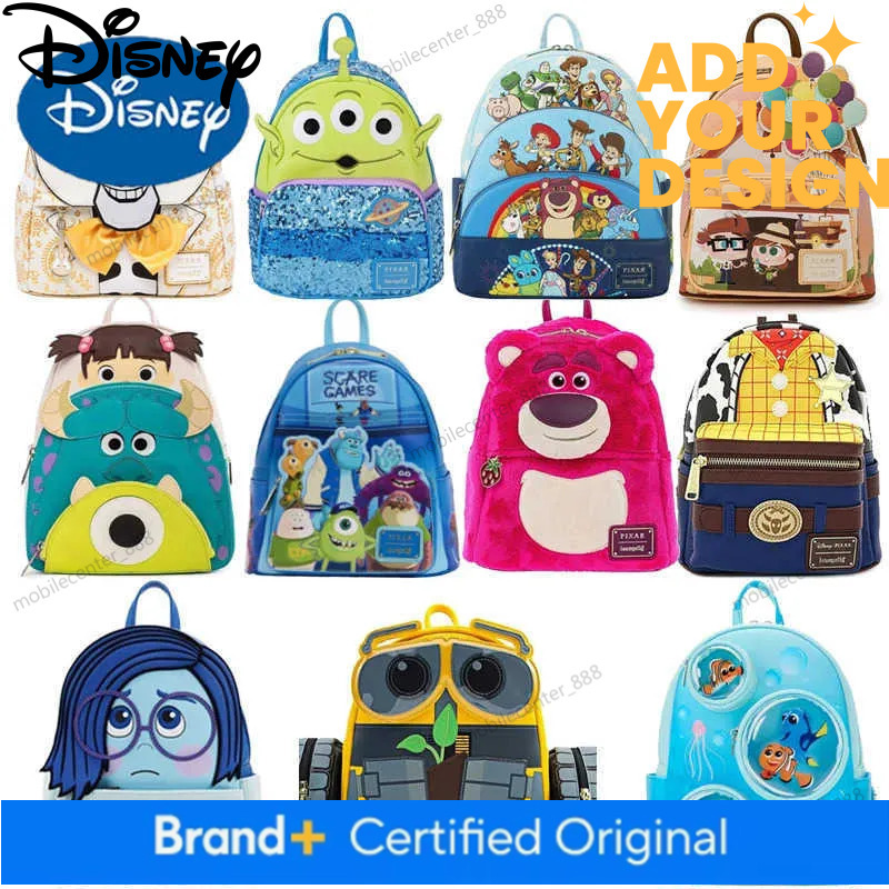 Disney custom Loungefly Pixar Toy Story Moments Finding Monsters University Scare Games Mini Coco Ernesto Cosplay Backpack X250412