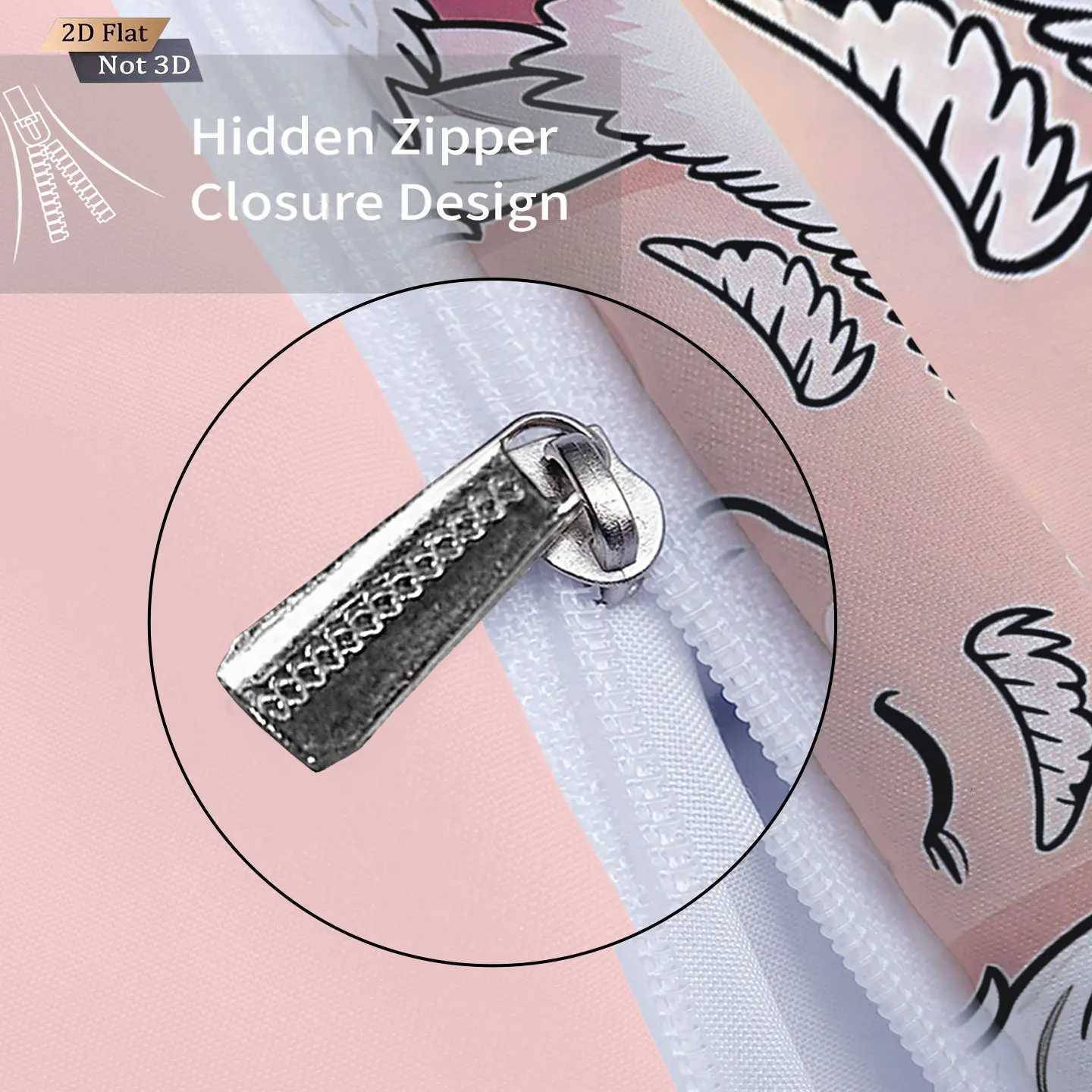 Christmas 3pcs pink Santa Claus printed coreless down duvet cover in multiple sizes soft bedroom bedding decoration machine washable Y251126