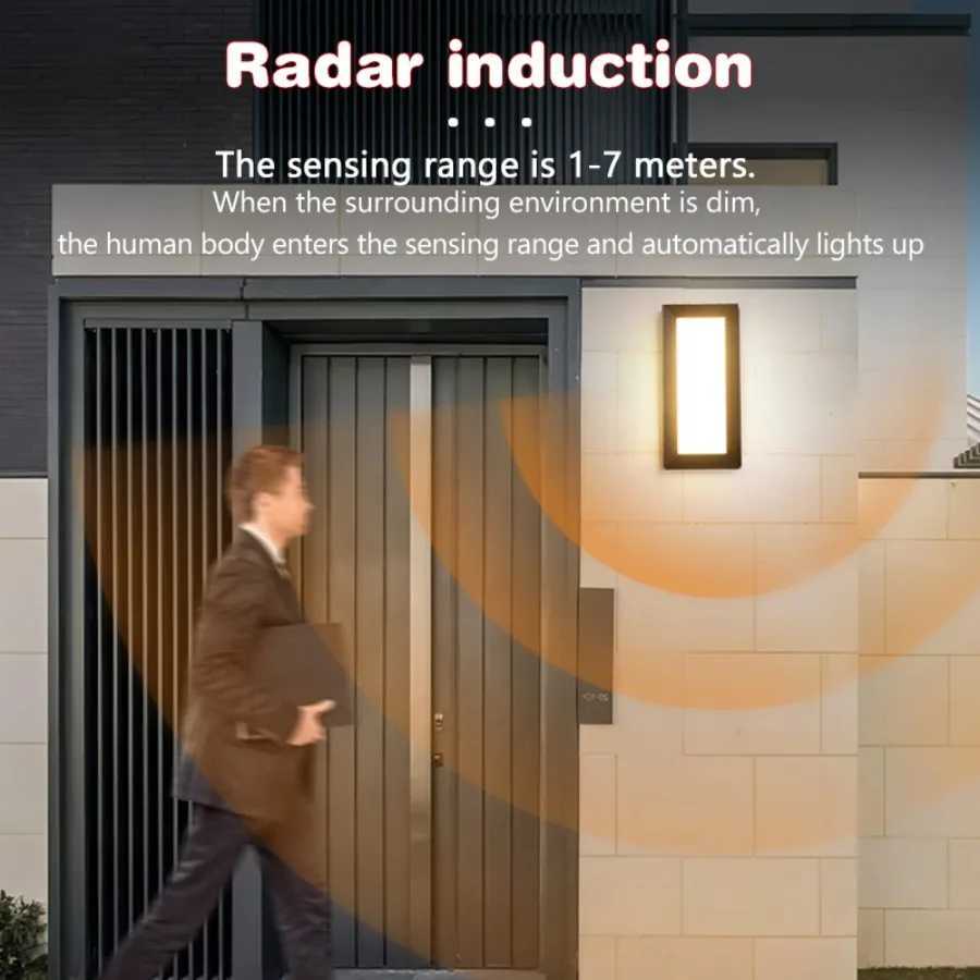 LED Outdoor Wall Lamp Waterproof IP65 PIR Motion Sensor Wall Lamp AC85-265V Indoor Home Porch Balcony Garden Decorative LightingM251127