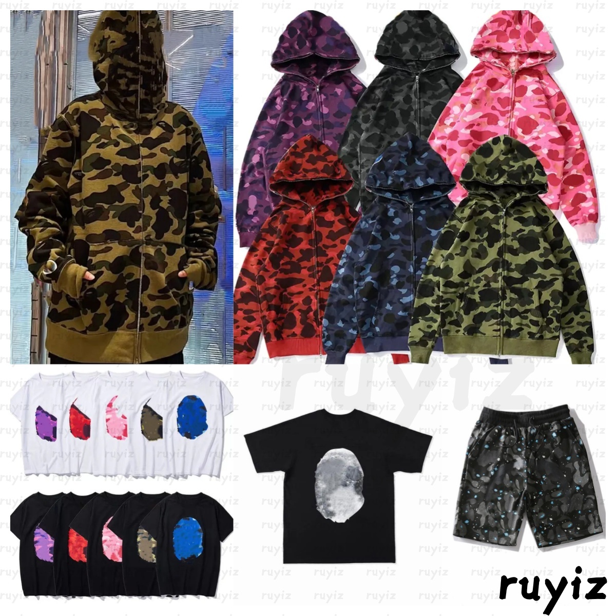 Hoodie mens hoodies Designer Shark jacket men hoody Sweatshirts Fashion cotton Letters Print Camouflage Casual streetwear Woman hoodie New Pullover