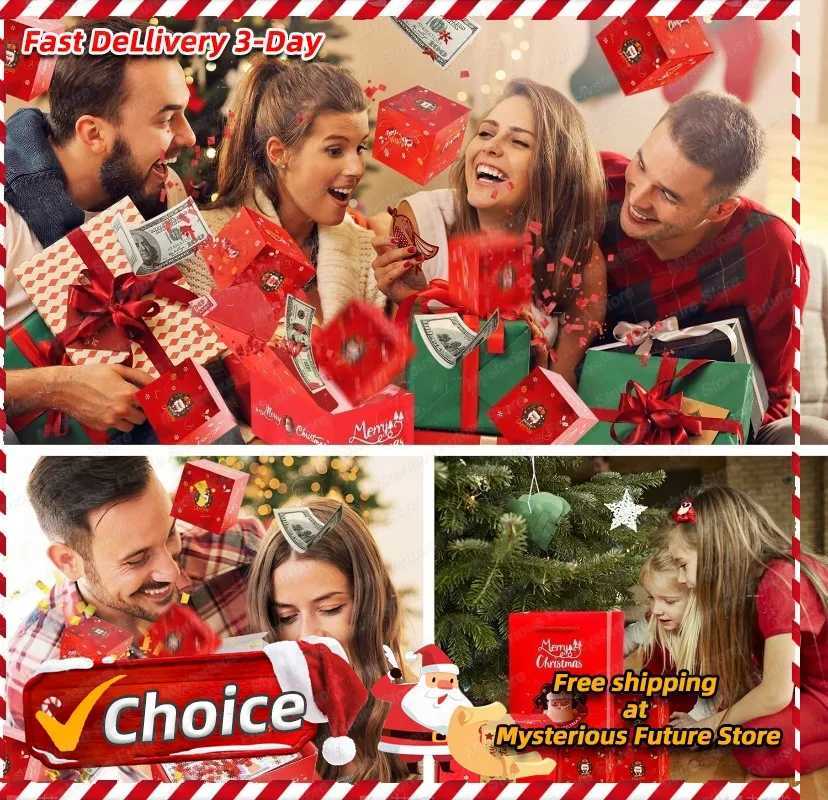 Christmas Gift Box Diy Folding Paper Boxs Money Pop Up Birthday Wedding Surprise Bounce Boxs Explosion Red Envelope Gift Box Set H2511271