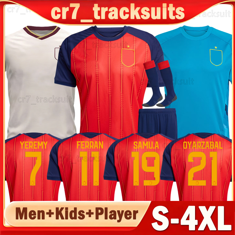 XXXL 4XL 2026 camiseta espana Spain Soccer Jerseys OYARZABAL YEREMY MERINO ALEX B. Long sleeves Player Version Football Shirts 25 26 YEREMY ZUBIMENDI Men kids kits set