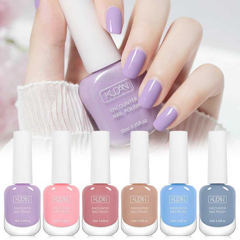KUDAN 6Pcs Water-Based Nail Polish Set 10ml Nude Red Pink Peel-Off Air-Dry Nail Art Polish Kit Manicure No Need LampT251127